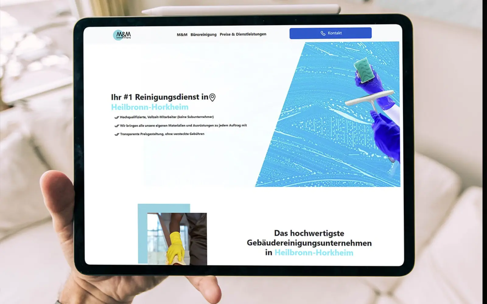 M&M Cleaning Website project preview